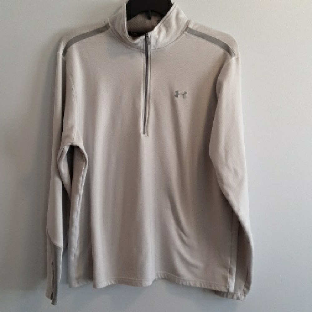 Under Armour Men's Light Gray Quarter Zip, XL